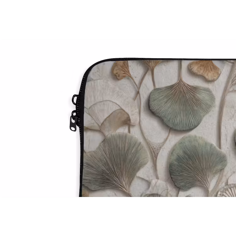 Elegant - Bladeren - Groen laptophoes neopreen klein 279 -detail