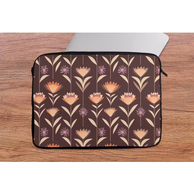 Elegant - Retro - Bruin laptophoes neopreen klein 279 -tafel