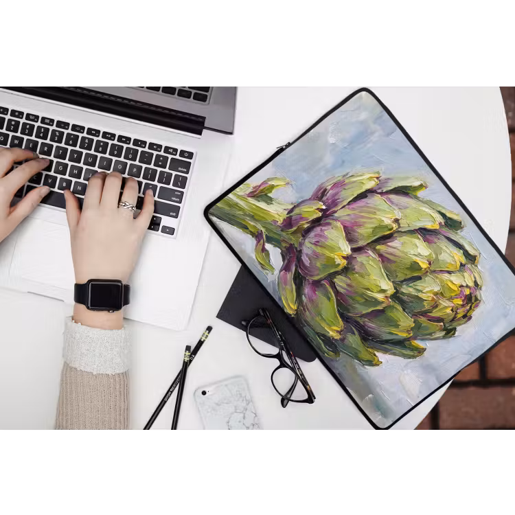 Laptophoes Eten - Artisjok - Modern - Eten - Artisjok - Modern laptophoes neopreen klein