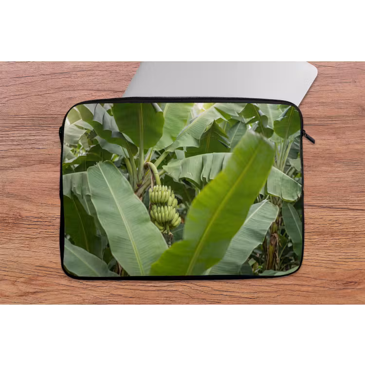 Eten - Bananen - Plantage - Groen laptophoes neopreen klein -tafel