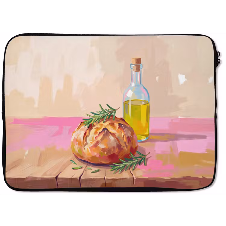 Eten - Brood - Olijfolie - Abstract - Keuken laptophoes neopreen klein -zkaufland3dotto