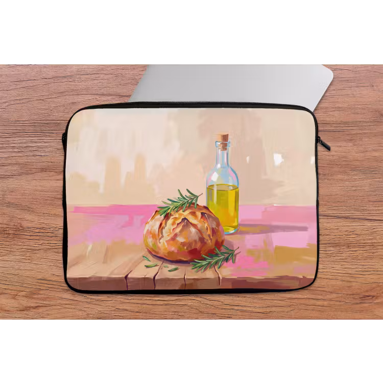 Eten - Brood - Olijfolie - Abstract - Keuken laptophoes neopreen klein -tafel
