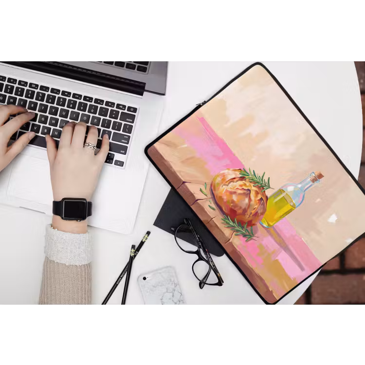 Eten - Brood - Olijfolie - Abstract - Keuken laptophoes neopreen klein -bureau