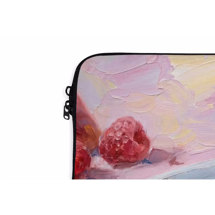 Eten - Cheesecake - Bessen - Abstract - Roze laptophoes neopreen klein -detail