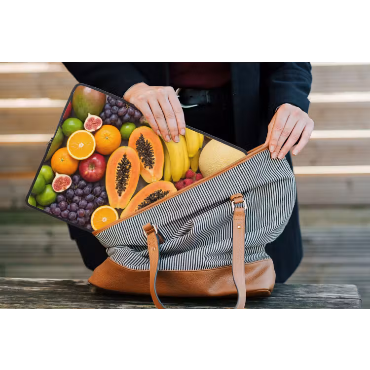 Eten - Fruit - Groenten - Vers - Kleurrijk laptophoes neopreen klein -tas