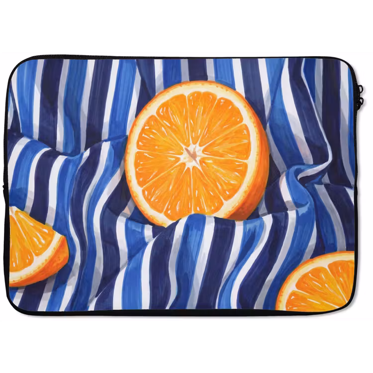 Laptophoes Eten - Fruit - Oranje - Eten - Fruit - Oranje laptophoes neopreen klein