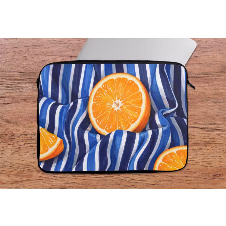 Laptophoes Eten - Fruit - Oranje - Eten - Fruit - Oranje laptophoes neopreen klein