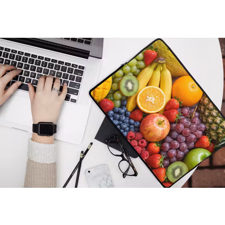 Eten - Fruit - Vers - Kleurrijk - Voeding laptophoes neopreen klein -bureau