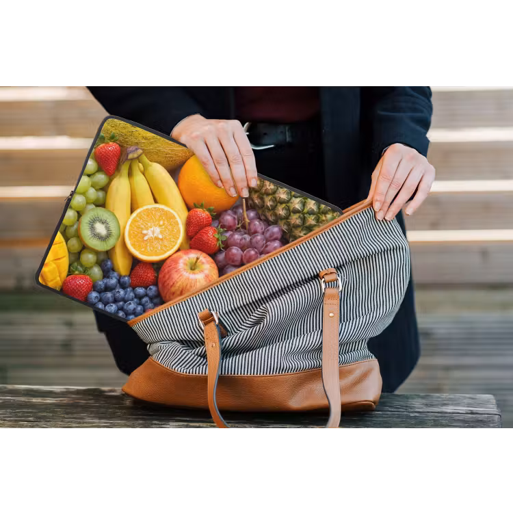 Eten - Fruit - Vers - Kleurrijk - Voeding laptophoes neopreen klein -tas
