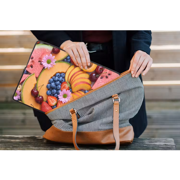 Eten - Fruit - Zomer - Kleurrijk laptophoes neopreen klein -tas