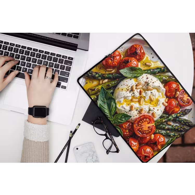 Eten - Groenten - Kaas - Modern - Vers laptophoes neopreen klein -bureau