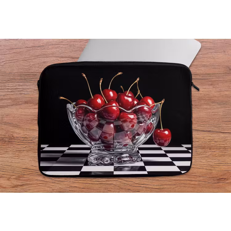 Laptophoes Eten - Kersen - Rood - Eten - Kersen - Rood laptophoes neopreen klein