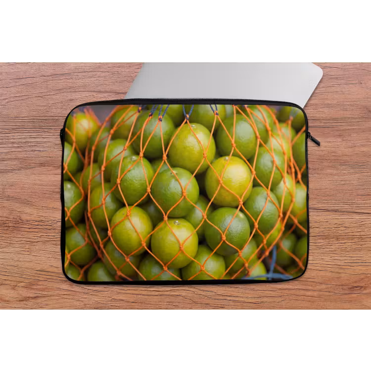 Eten - Net - Groen - Markt laptophoes neopreen klein -tafel