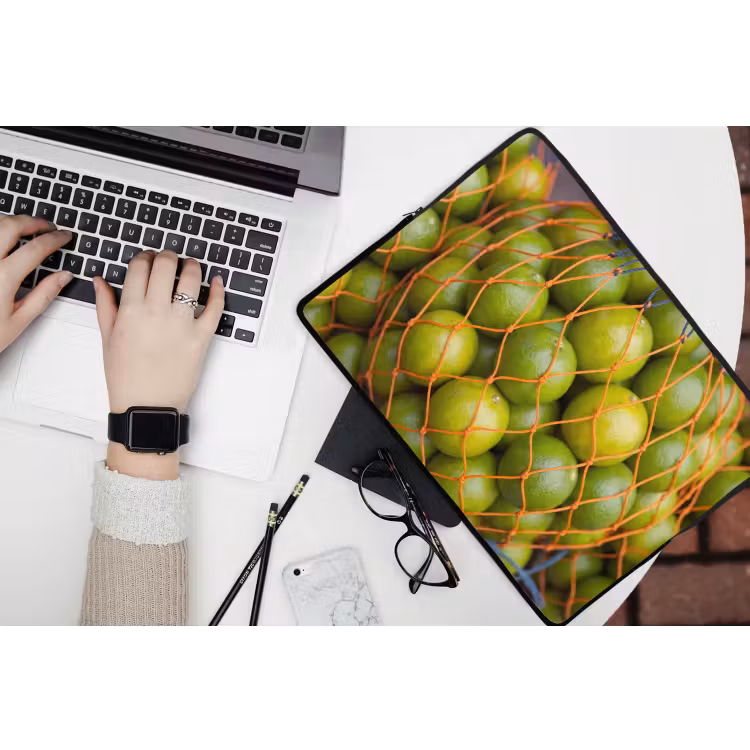 Eten - Net - Groen - Markt laptophoes neopreen klein -bureau