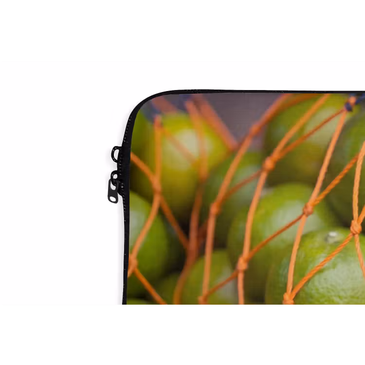 Eten - Net - Groen - Markt laptophoes neopreen klein -detail