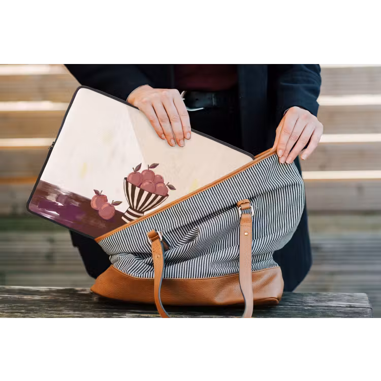 Eten - Schaal - Stilleven - Modern - Rood laptophoes neopreen klein -tas