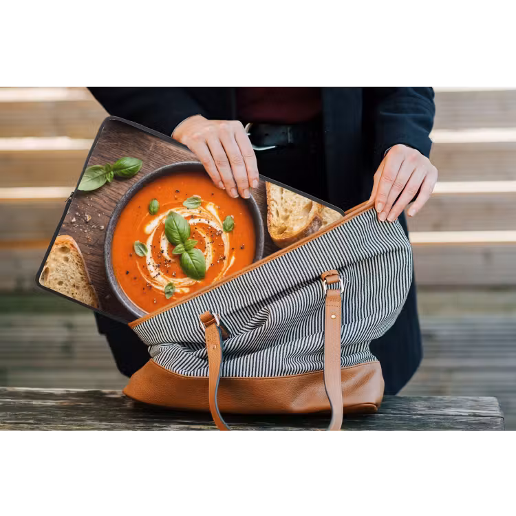 Eten - Soep - Basilicum - Rustiek - Rood laptophoes neopreen klein -tas