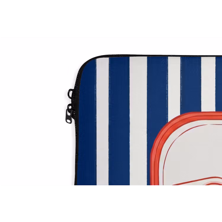 Eten - Vis - Blik - Illustratie - Rood laptophoes neopreen klein -detail