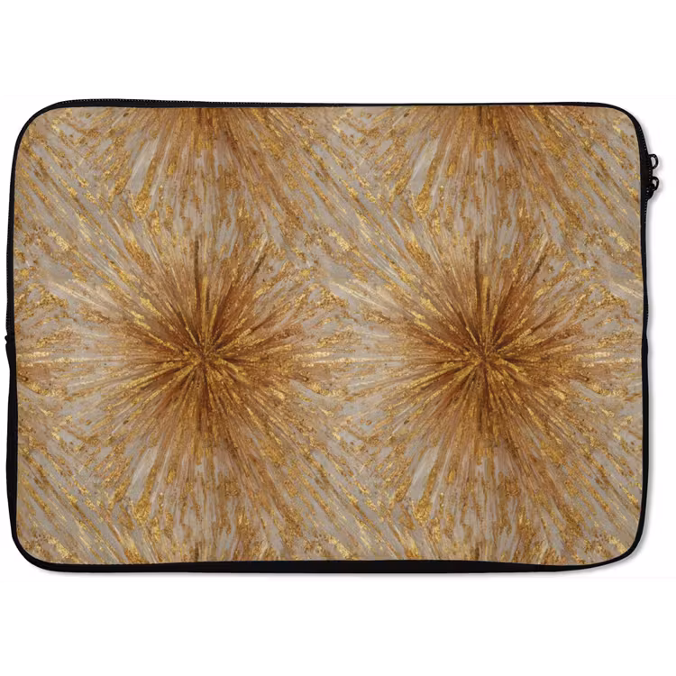 Explosie - Abstract - Goud - Wit laptophoes neopreen klein 279 -zkaufland3dotto