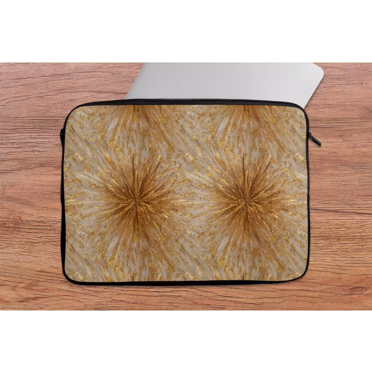 Explosie - Abstract - Goud - Wit laptophoes neopreen klein 279 -tafel