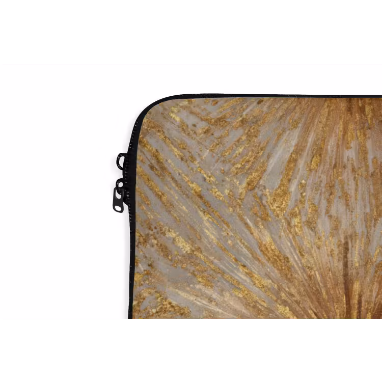 Explosie - Abstract - Goud - Wit laptophoes neopreen klein 279 -detail