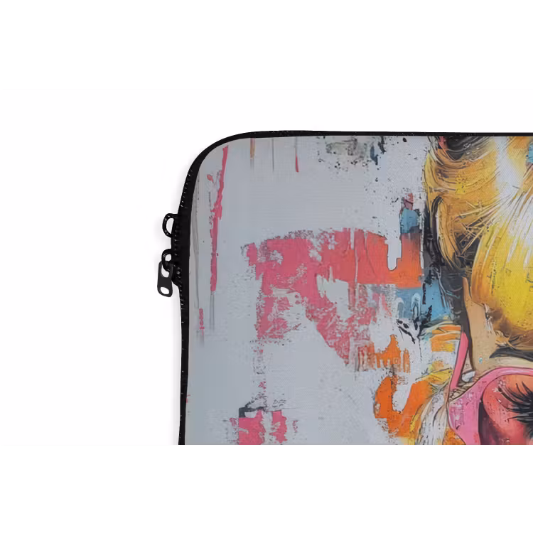 Expressief - Milkshake - Vrouw - Felle kleuren laptophoes neopreen klein -detail