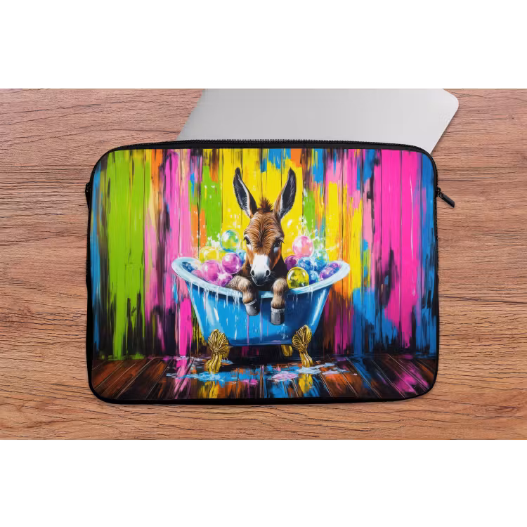 Ezel - Badkuip - Roze - Schuim laptophoes neopreen klein -tafel