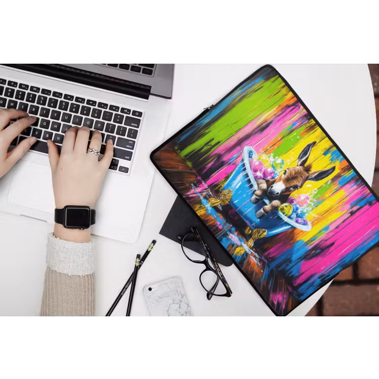Ezel - Badkuip - Roze - Schuim laptophoes neopreen klein -bureau