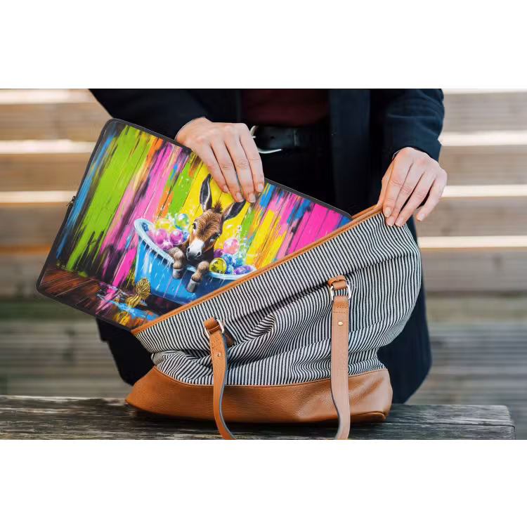 Ezel - Badkuip - Roze - Schuim laptophoes neopreen klein -tas