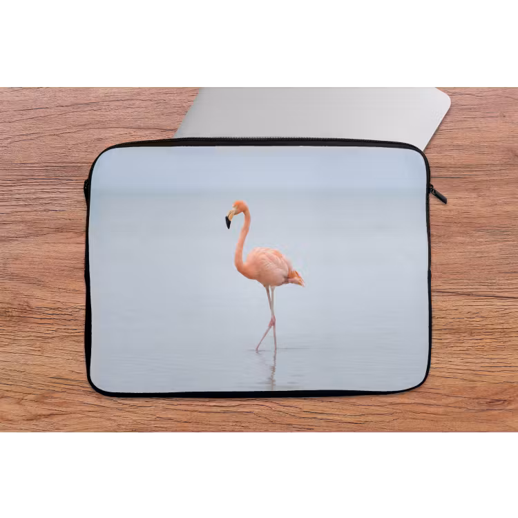 Flamingo - Zee - Roze laptophoes neopreen klein -tafel