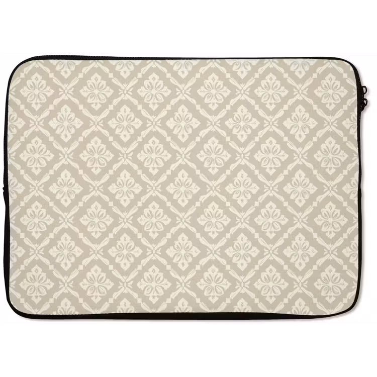 Floraal - Ornament - Beige laptophoes neopreen klein 279 -zkaufland3dotto