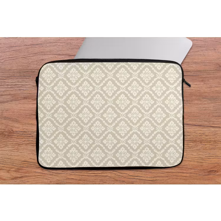 Floraal - Ornament - Beige laptophoes neopreen klein 279 -tafel