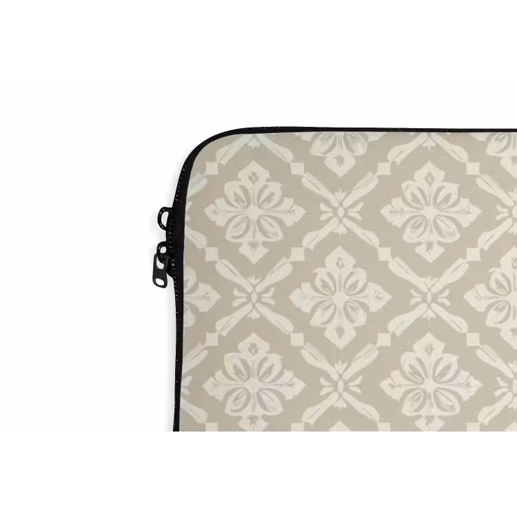 Floraal - Ornament - Beige laptophoes neopreen klein 279 -detail