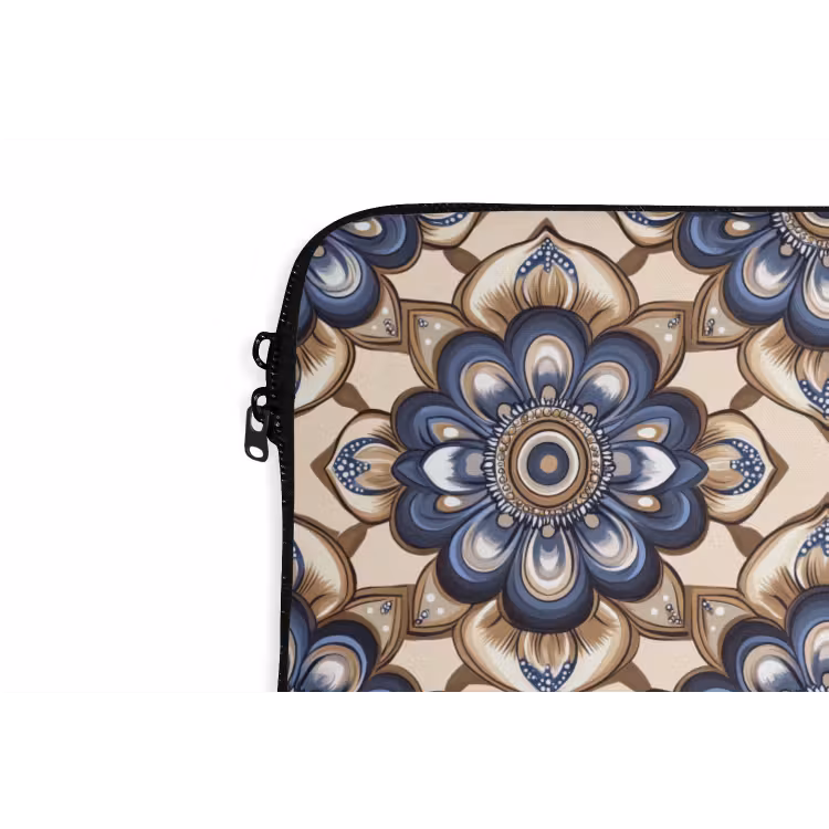 Floraal - Ornament - Blauw laptophoes neopreen klein 279 -detail