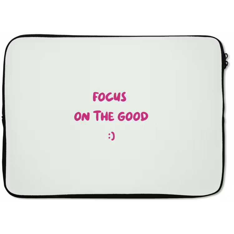 Focus - Beige - Roze - Smiley laptophoes neopreen klein -zkaufland3dotto