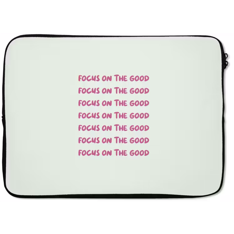 Focus on the good - Roze laptophoes neopreen klein -zkaufland3dotto