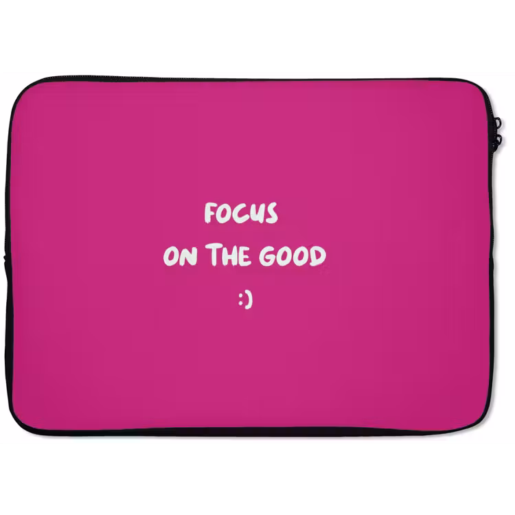 Focus - Smiley - Roze laptophoes neopreen klein -zkaufland3dotto