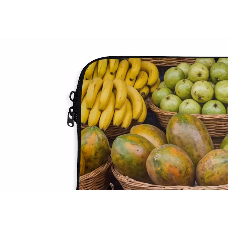 Laptophoes Fruit - Markt - Kleurrijk - Fruit - Markt - Kleurrijk laptophoes neopreen klein