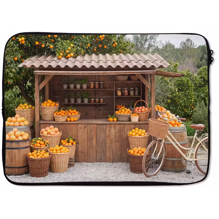 Laptophoes Fruit - Markt - Landelijk - Fruit - Markt - Landelijk laptophoes neopreen klein