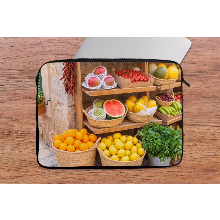 Laptophoes Fruit - Markt - Vers - Fruit - Markt - Vers laptophoes neopreen klein