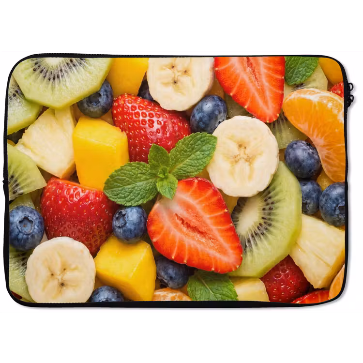 Fruit - Plakjes - Eten - Kleurrijk laptophoes neopreen klein -zkaufland3dotto