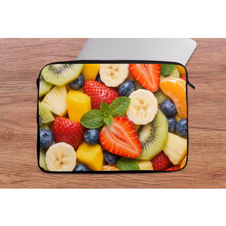 Fruit - Plakjes - Eten - Kleurrijk laptophoes neopreen klein -tafel