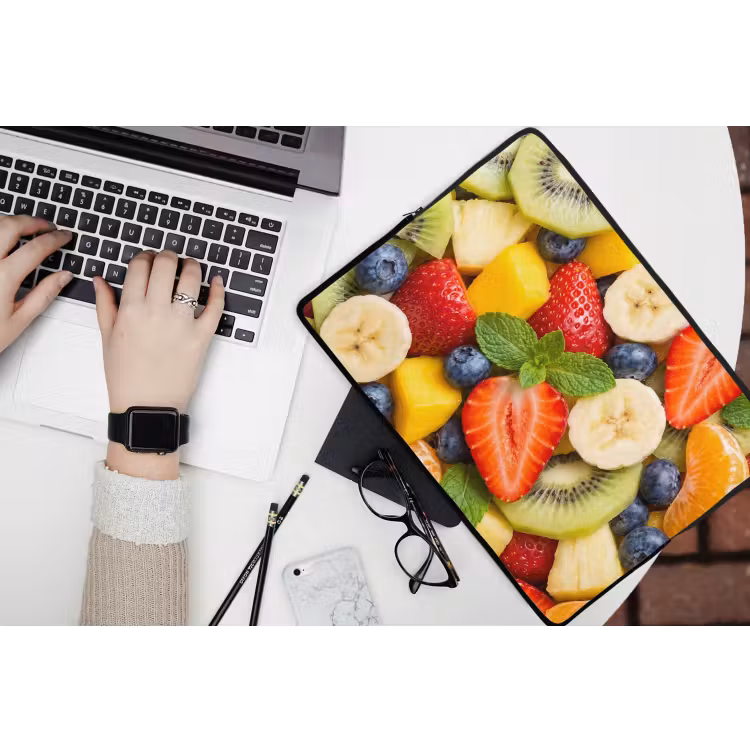 Fruit - Plakjes - Eten - Kleurrijk laptophoes neopreen klein -bureau