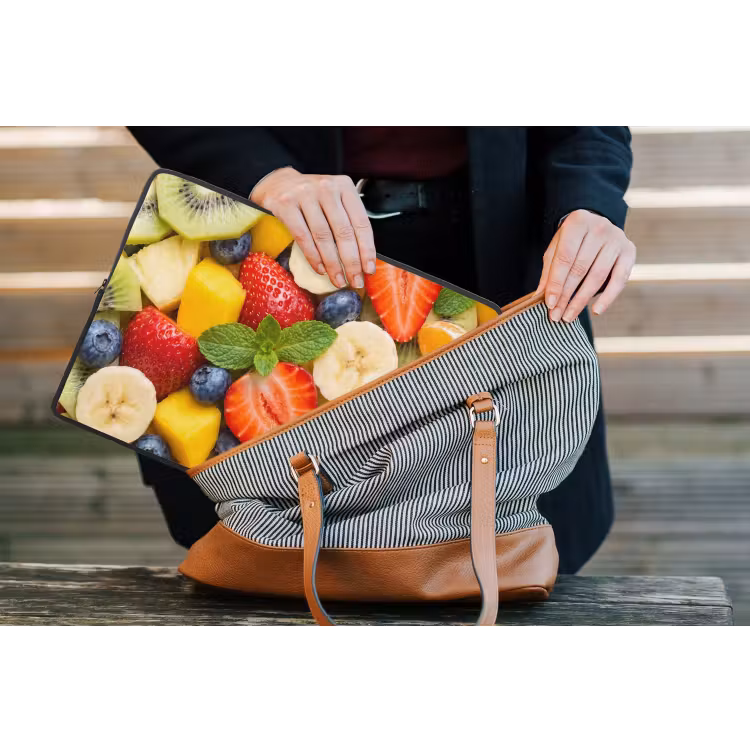 Fruit - Plakjes - Eten - Kleurrijk laptophoes neopreen klein -tas
