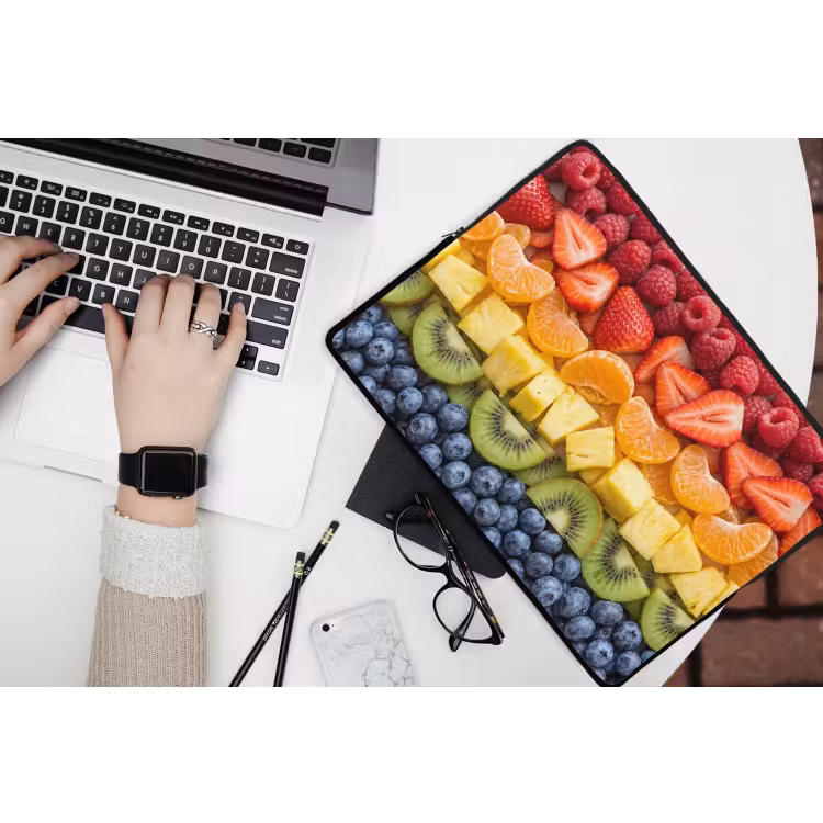 Fruit - Regenboog - Gezond - Kleurrijk laptophoes neopreen klein -bureau