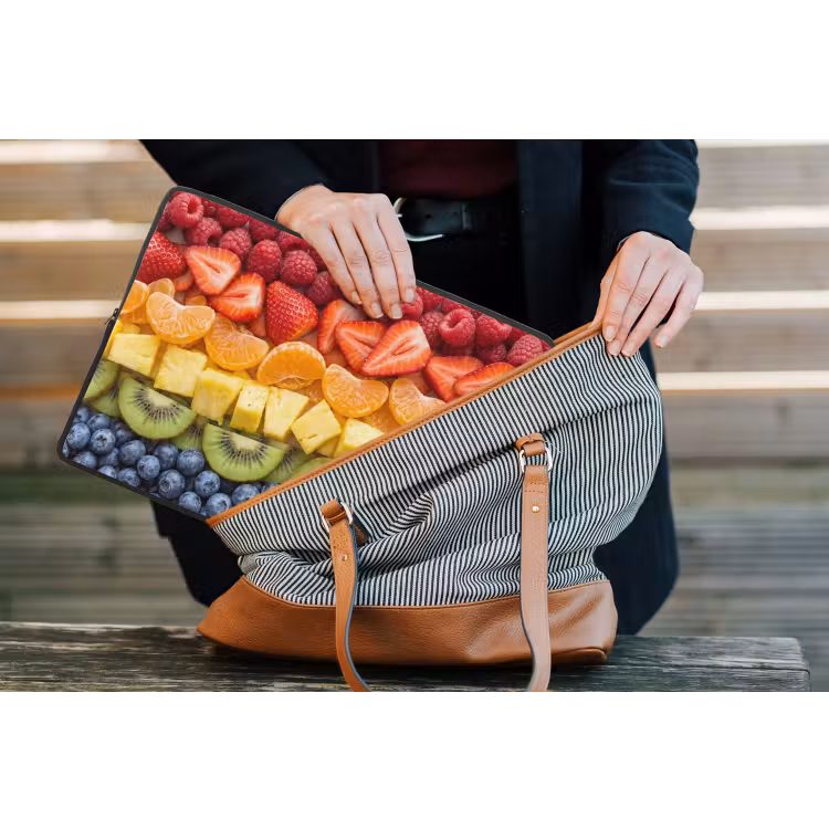 Fruit - Regenboog - Gezond - Kleurrijk laptophoes neopreen klein -tas