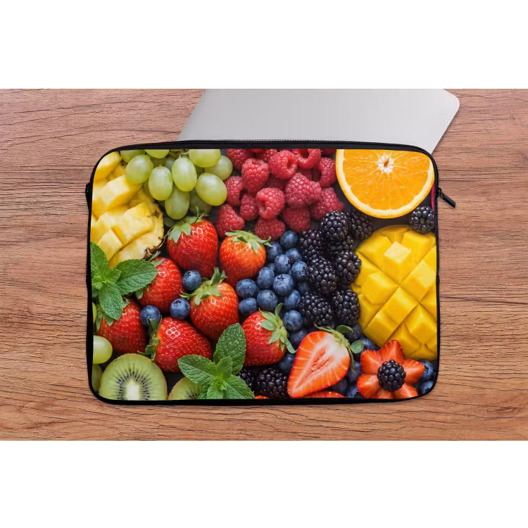 Fruit - Vers - Kleurrijk - Eten laptophoes neopreen klein -tafel