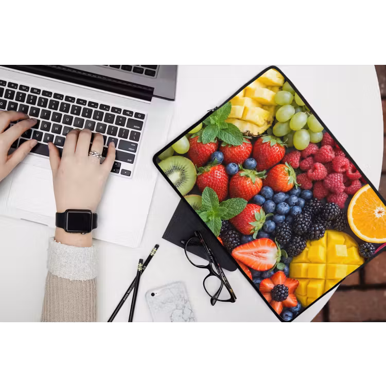 Fruit - Vers - Kleurrijk - Eten laptophoes neopreen klein -bureau