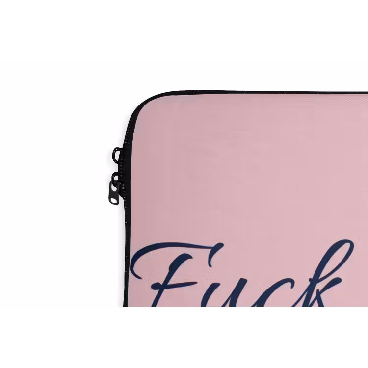 Fuck what they think - Roze - Minimalistisch laptophoes neopreen klein -detail