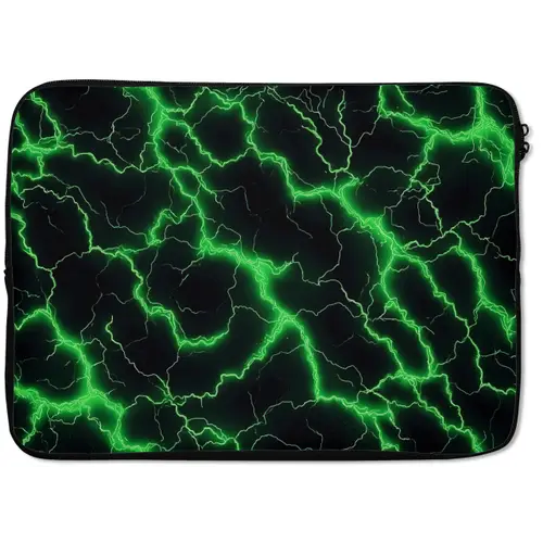 Gaming - Bliksemflitsen - Groen - Energie laptophoes neopreen klein -zkaufland3dotto